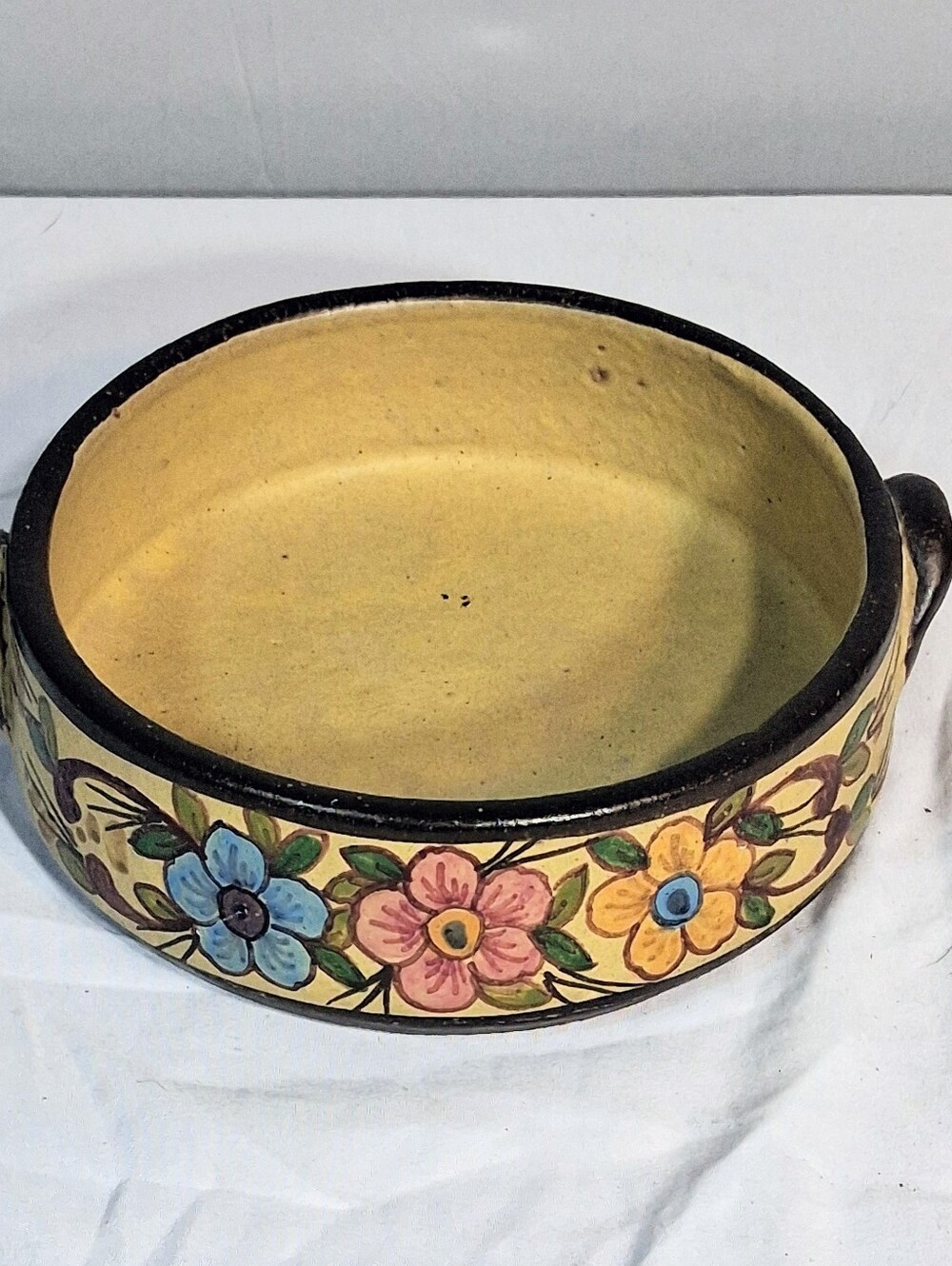 Hand -Painted #117 Portugal Algarva 7" X 2' Portuguese Floral Trinket Bowl